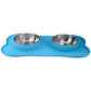 HUFT Non-Skid Dog Feeder with Removable Bowls - Blue - Heads Up For Tails
