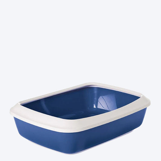 Savic Iriz Cat Litter Tray with Rim - Nordic Blue - Heads Up For Tails
