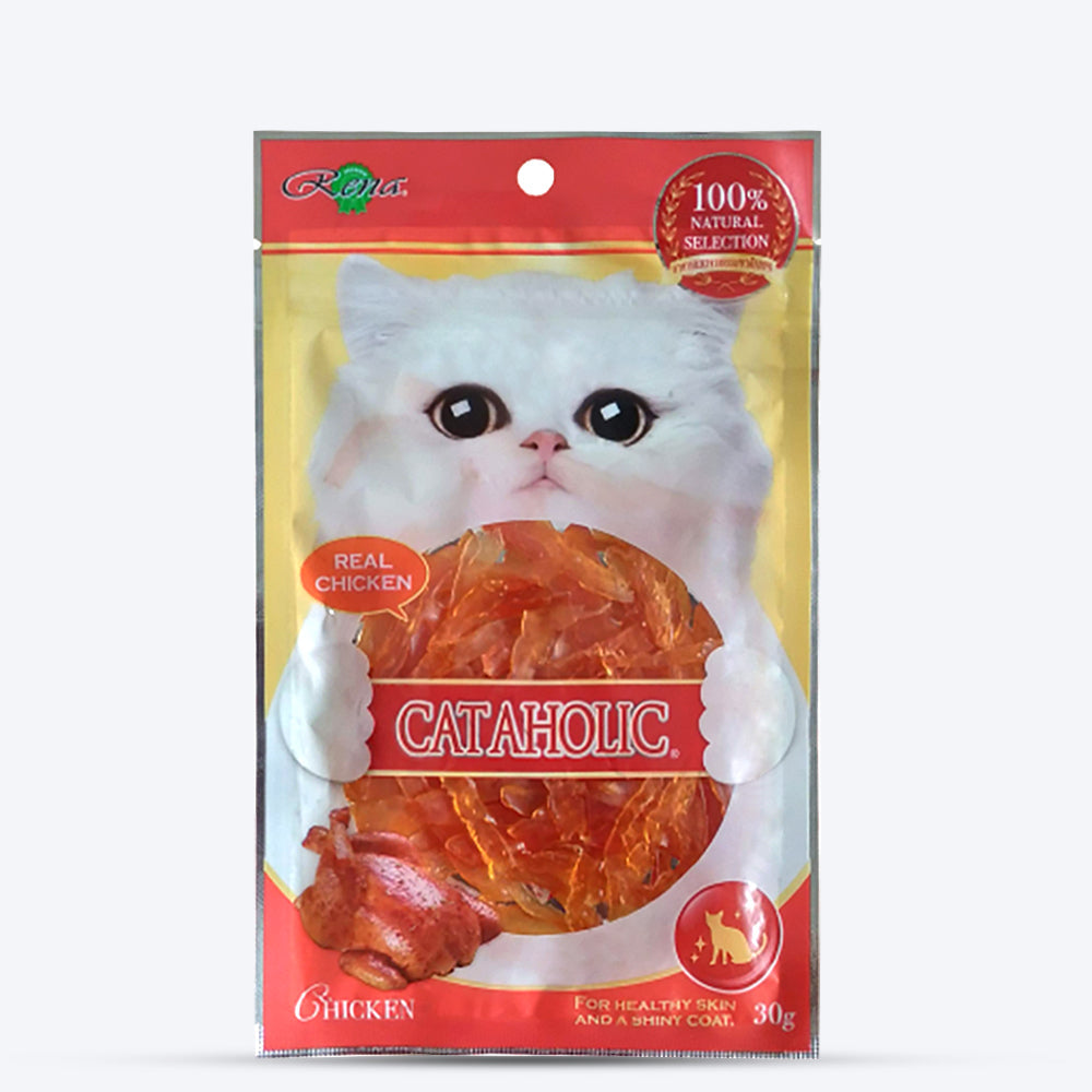 Cataholic Neko Sliced Soft Chicken Jerky Cat Treats - 30 g - Heads Up For Tails