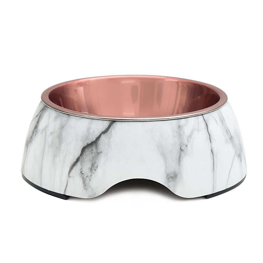 HUFT Marble Dog Bowl - White - Heads Up For Tails
