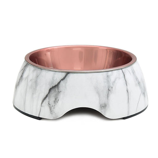 HUFT Marble Dog Bowl - White - Heads Up For Tails