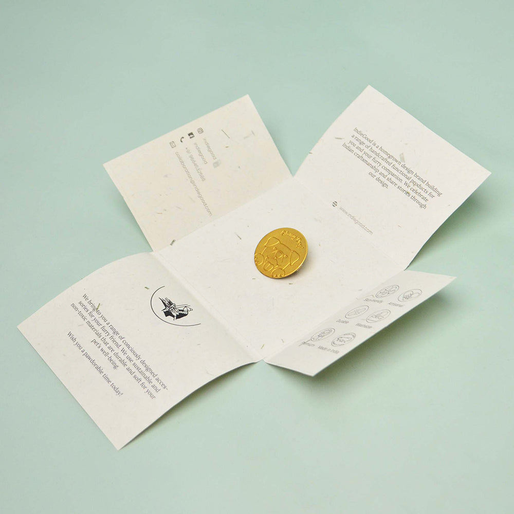 IndieGood Style Statement Brass Pin - Oh My Dog! - Heads Up For Tails