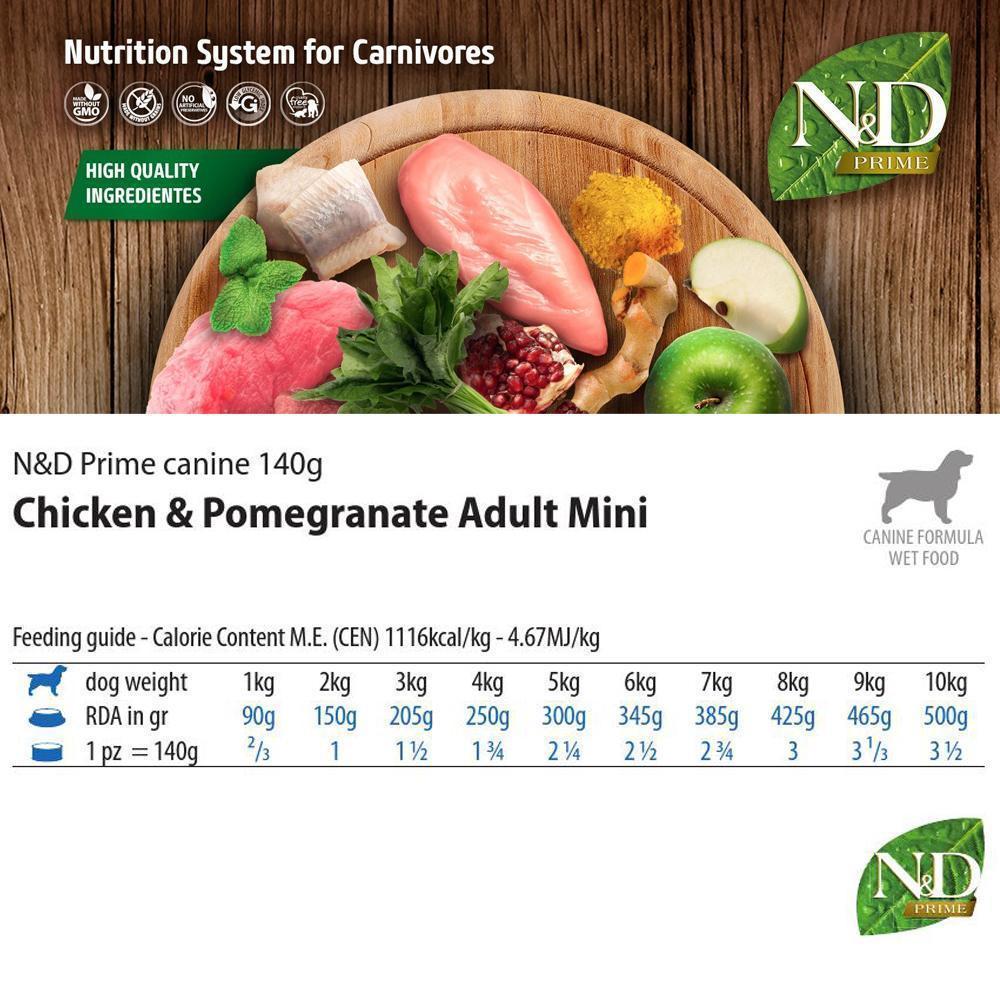 Farmina N&D Prime Chicken & Pomegranate Mini Breed Wet Dog Food - 140 g3