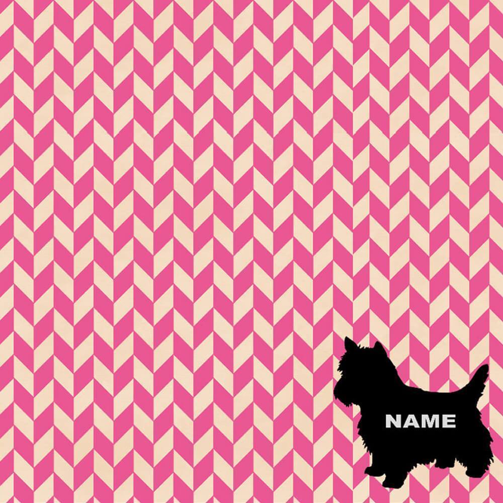 HUFT Pink Herringbone with Silhouette Personalised Dog Bed4
