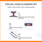 HUFT Floral Nylon Dog Collar, Leash and Harness (Set of 3) - Heads Up For Tails