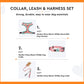 HUFT Bloom Nylon Dog Collar, Leash and Harness (Set of 3) - Heads Up For Tails