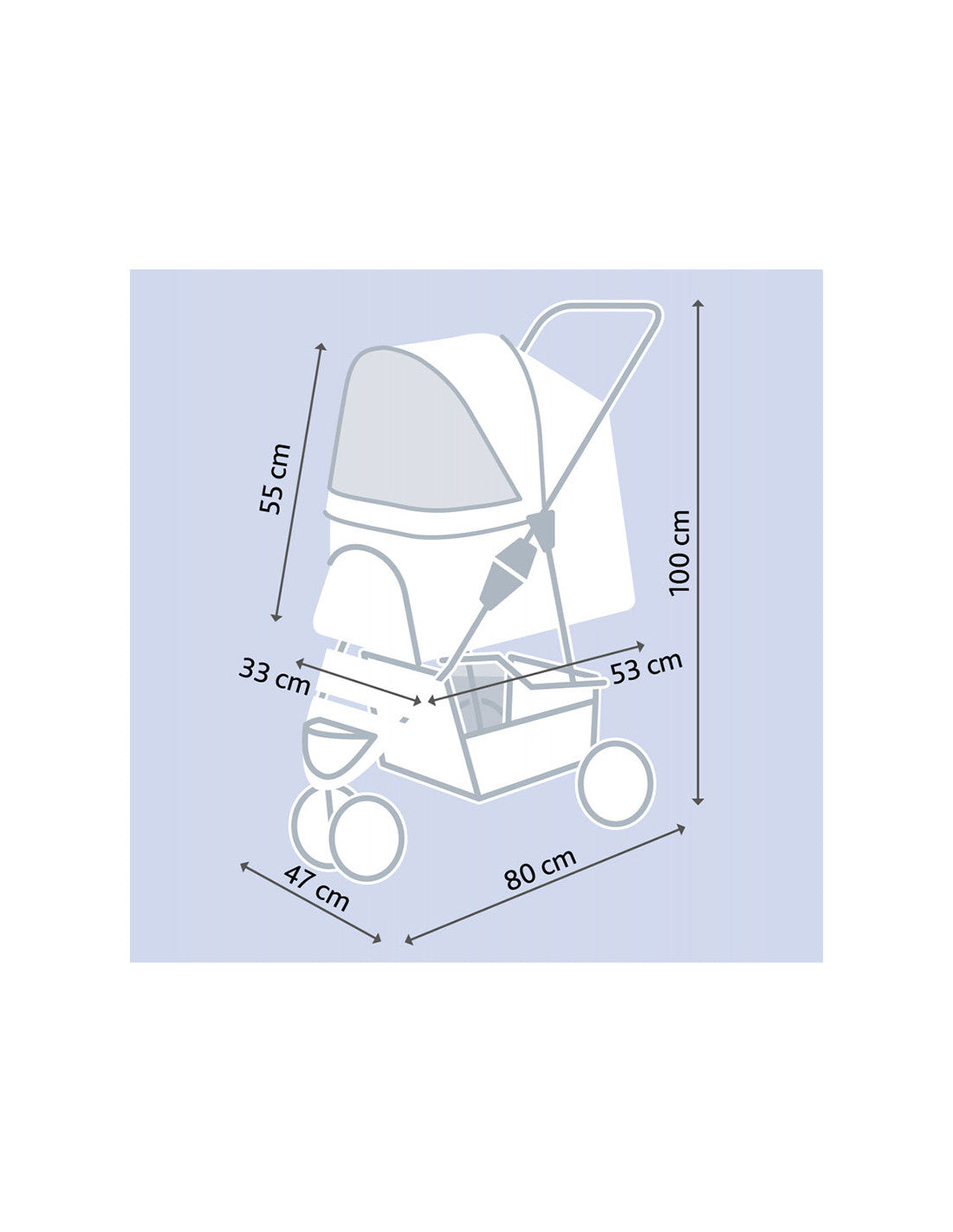 Trixie Black Buggy Hold Upto 4.6 kg47 X 100 X 80 cm-2