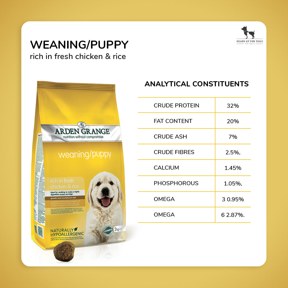 Arden Grange Weaning/Puppy Food - Fresh Chicken & Rice - Heads Up For Tails